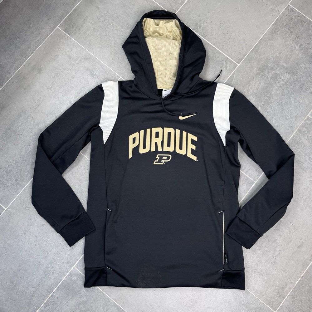 Nike Purdue Boilermakers Therma-FIT Hoodie Black Gold Men's Medium